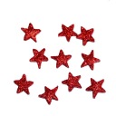 Drobné trblietavé hviezdičky ČERVENÉ 1,7 cm/12 ks