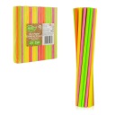 Rúrky (slamky) z papiera. Fluor mix, 6x197mm / 250 ks
