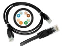 Patchcord UTP kat.5E kábel 0,25 m čierny