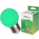 LED dekoračná guľová žiarovka E27 230V 1W zelená