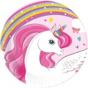 Papierové taniere Rainbow Unicorn 20 cm 8 ks