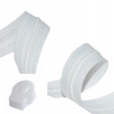 3mm páska na špirálový zips, 10mb, biela + 15 zipsov