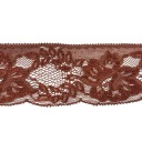 ŠTÝLOVÁ OZDOBNÁ ČIPKA 7 CM, ELASTICKÁ, HNEDÁ
