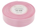 Stuha saténová stuha na ozdobnú svadobnú výzdobu 25mm 32mb ružová