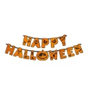 Veselý halloweensky banner s oranžovou tekvicou