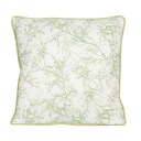Obliečka na vankúš Jasiek s rastlinným vzorom, biela a zelená, 45x45 cm
