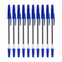 BALLPOINT perá modré 10 kusov 1mm do školských kancelárií sada s uzáverom
