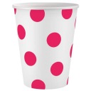 MAGENTA papierové poháre, bodky, 250 ml x6
