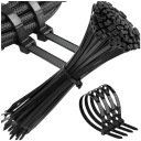 SILNÉ KLIPOVACIE VIAZAČKY KABELNÉ VIAZAČKY ČIERNE SVORKY 100 KS 3,6 X 150 mm