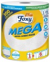 Prírodná biela kuchynská papierová utierka FOXY MEGA JUMBO - 1 rolka