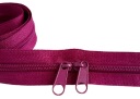 Špirálový zips 5 mm zips na meter DARK FUCHSIA 1 meter + 2 zipsy