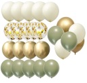 woodland BALLOONS KHAKI krémovo zlaté konfety 24 ks
