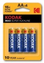 Kodak Max Super Alkaline AA x 4 sada palíc