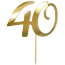 torta TOPPER dekorácia ČÍSLO 40 zlatá ZRKADLO