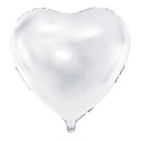 Fóliový balón SRDCE, biely, 45 cm, na HEL, na narodeniny, sväté prijímanie, svadbu
