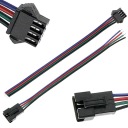 4KOLÍKOVÝ KONEKTOR PRE RGB LED PÁS KONEKTOR ZÁSUVKA SAMSKÁ SAMIČKA ZÁSTRČKA 15 cm