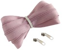Špirálový zips 3 mm ružový zips DIRTY PINK 1 meter + 2 zipsy