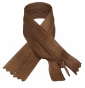 Zapínanie na skrytý zips, pevná hnedá, 22 cm