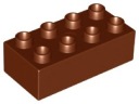 LEGO DUPLO 3011 BRICK 2X4 hnedá NOVINKA (12g)