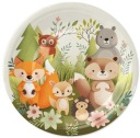 Papierové taniere Narodeninové taniere FOREST FRIENDS Zvieratká - 6 ks