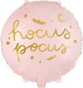 HOCUS POCUS FÓLIOVÝ BALÓN, RUŽOVÝ, okrúhly, HALLOWEENSKÉ DEKORÁCIE NA HELUM 35CM