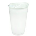 Opakovane použiteľný biely pohár s viečkom 500 ml