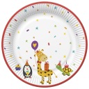 Papierové taniere Animals Birthday Party Stars 18cm 8ks.