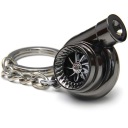 KRÚŽOK NA KĽÚČENKU TURBO TURBÍNA, ČIERNA