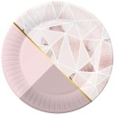 Ružové papierové taniere ROSE CHIC 18 cm 6 ks