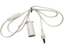 Kábel pre soľnú lampu, závit E14 so zástrčkou, dĺžka 1,5 m, biely