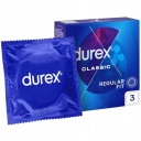 DUREX CLASSIC klasické, navlhčené, navlhčené kondómy, 3 ks.