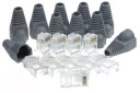 Internetová zástrčka RJ45, šedý kryt, 10 kusov