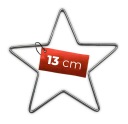 Kovová hviezda STRIEBORNÁ 13 cm s drôteným podstavcom