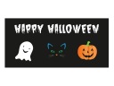 Halloweensky plagát Duch, Mačka, Tekvica - 70x33 cm