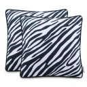 Obliečka na vankúš 2 ks, zvierací vzor zebra 45x45 Čierna