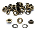 8mm medené kožené očká, sada 100 sád