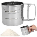 Sitko na múku, cukor, sitko, sitko, nerezový hrnček s uškom, 250g