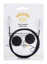 Vymeniteľné vlasce pre pletacie ihlice Drops, 80 cm, čierno-strieborné