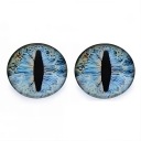 Oči pre ručnú prácu makramé sklo Cat Cabochons 25mm, MODRÁ farba