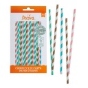 Papierové slamky Decora 6x210mm Colorful Stripes mix 80 ks