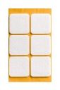 Samolepiace plstené podložky pod štvorcový nábytok – BIELE 40x40mm
