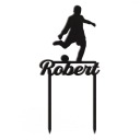 čierny topper futbal 2 menná ozdoba na tortu