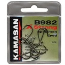 Kamasan B982 X-Strong Eyed Barbed Barbed Háčiky č.14