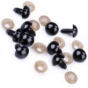10x Safe CLAMP EYES očká na maskové hračky ČIERNA 14 mm