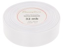 Saténová stuha na ozdobu, ozdobné svadobné hostie 25mm 32mb biela