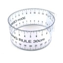 Priehľadné flexibilné pravítko 30 cm s nulou v strede