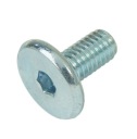 10x metrická skrutka M6 x 12 mm biela pozinkovaná s hlavou valca, nábytková skrutka