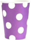 GODAN fialové bodkované papierové poháre, 6 kusov, 270 ml