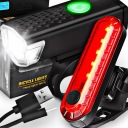PREDNÉ ZADNÉ BICYKLE LAMPA SÚPRAVA VÝKONNÝCH VODEODOLNÝCH USB BATÉRIÍ