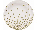 Jednorazové papierové taniere GOLDEN DOTS bodky NARODENINOVÁ PÁRTY 6 ks